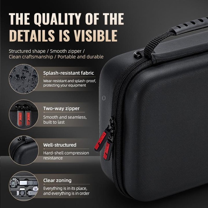 For DJI Osmo Pocket 4P STARTRC Portable Carrying Case Molded All-round Set Storage Bag (Black)