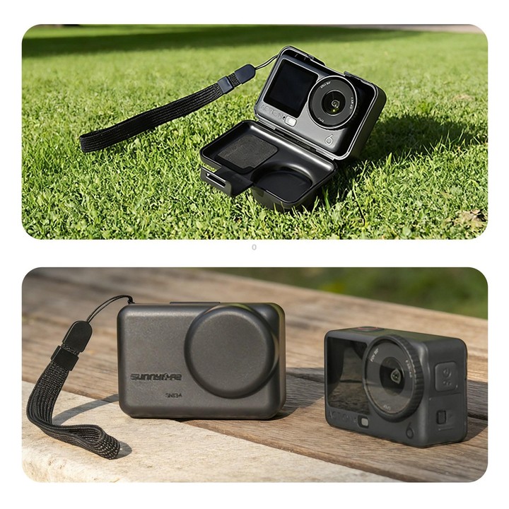 Sunnylife Portable Protective Cover Shock-proof Dust-proof Storage Box with Lanyard for DJI Osmo Action 6 / 5 Pro / 4 / 3 (Black