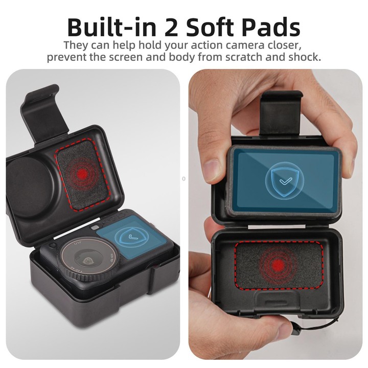 Sunnylife Portable Protective Cover Shock-proof Dust-proof Storage Box with Lanyard for DJI Osmo Action 6 / 5 Pro / 4 / 3 (Black