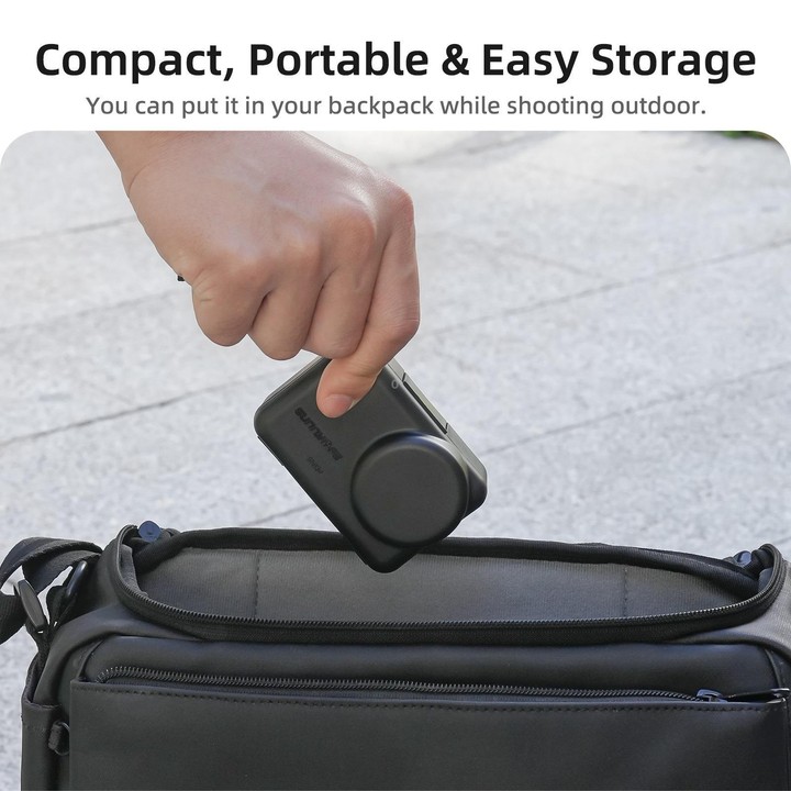 Sunnylife Portable Protective Cover Shock-proof Dust-proof Storage Box with Lanyard for DJI Osmo Action 6 / 5 Pro / 4 / 3 (Black