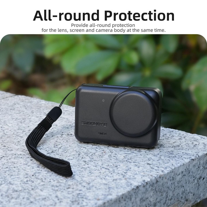 Sunnylife Portable Protective Cover Shock-proof Dust-proof Storage Box with Lanyard for DJI Osmo Action 6 / 5 Pro / 4 / 3 (Black