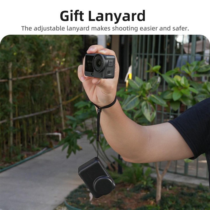 Sunnylife Portable Protective Cover Shock-proof Dust-proof Storage Box with Lanyard for DJI Osmo Action 6 / 5 Pro / 4 / 3 (Black