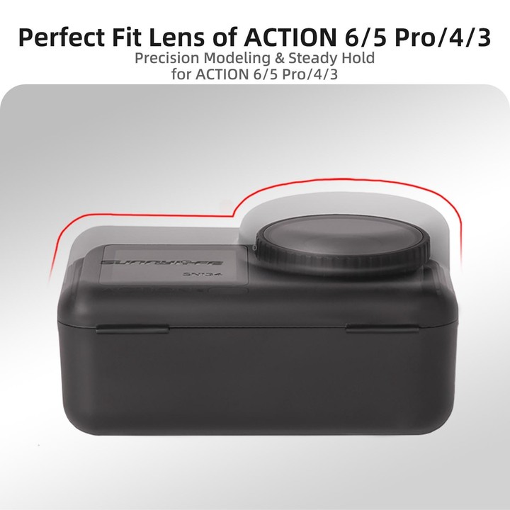 Sunnylife Portable Protective Cover Shock-proof Dust-proof Storage Box with Lanyard for DJI Osmo Action 6 / 5 Pro / 4 / 3 (Black