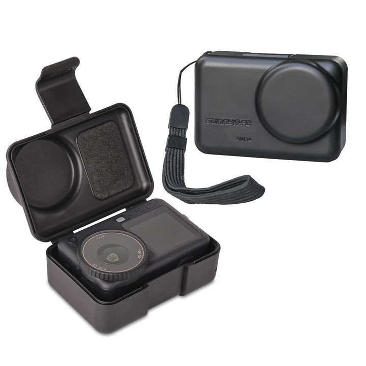 Sunnylife Portable Protective Cover Shock-proof Dust-proof Storage Box with Lanyard for DJI Osmo Action 6 / 5 Pro / 4 / 3 (Black
