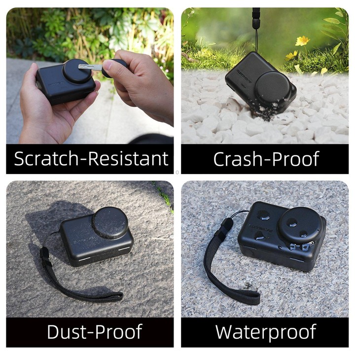 Sunnylife Portable Protective Cover Shock-proof Dust-proof Storage Box with Lanyard for DJI Osmo Action 6 / 5 Pro / 4 / 3 (Black