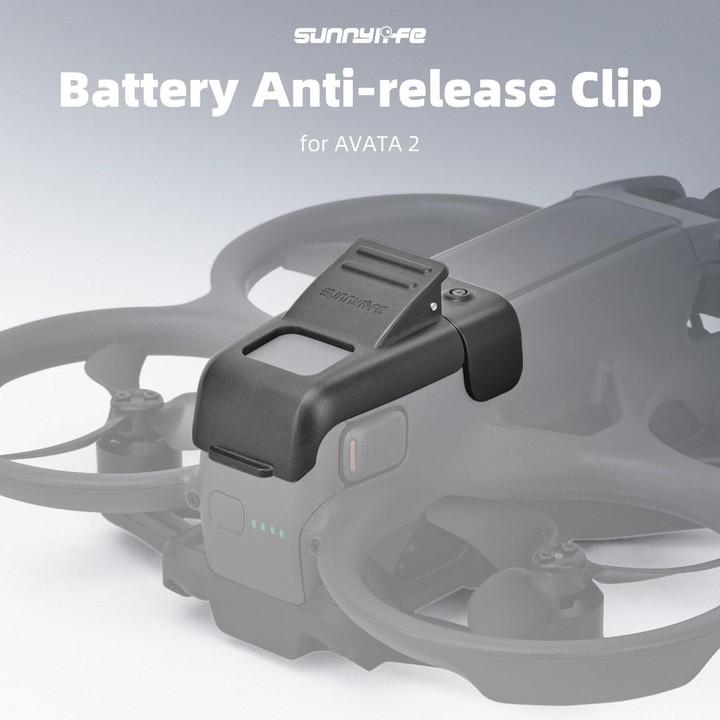 For DJI Avata 2 Sunnylife Battery Anti-release Buckle Clip Lock-up Anti-falling Battery Safety Lock Buckle Guard (Black)