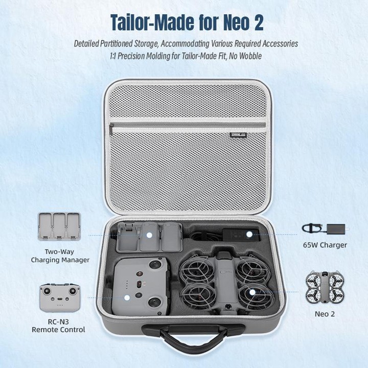 For DJI Neo 2 STARTRC Shoulder Storage Bag Handbag (Grey)