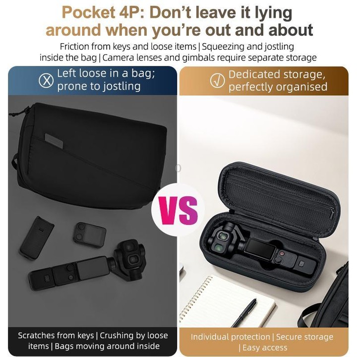 For DJI Osmo Pocket 4P STARTRC Portable Carrying Case Body Storage Bag (Black)