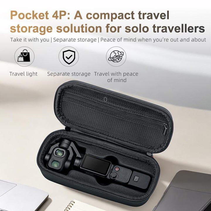 For DJI Osmo Pocket 4P STARTRC Portable Carrying Case Body Storage Bag (Black)