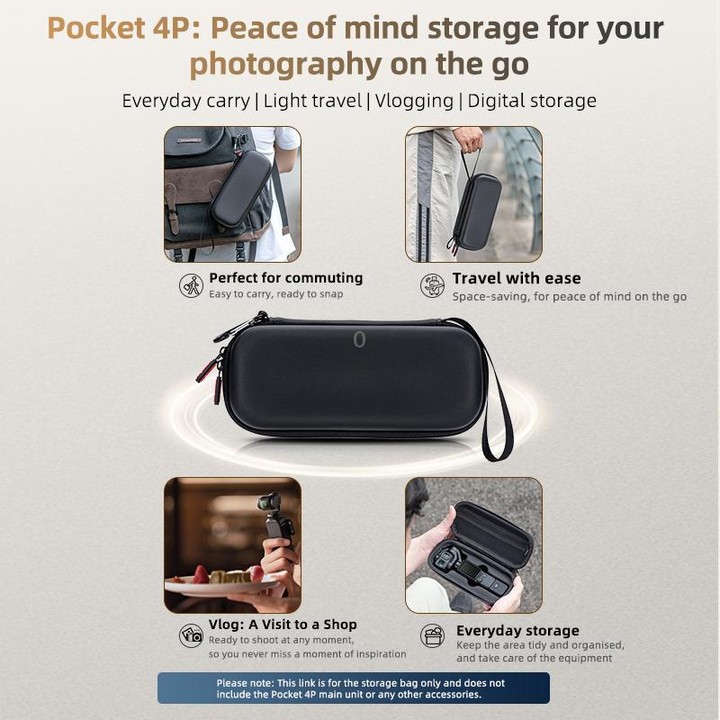 For DJI Osmo Pocket 4P STARTRC Portable Carrying Case Body Storage Bag (Black)