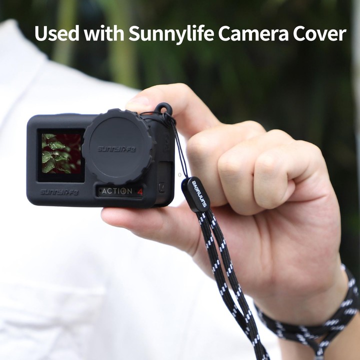 For DJI Osmo Action 5 Pro / 4 / 3 Sunnylife 2pcs Silicone Lens Cap (Black)