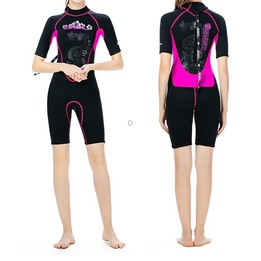 SLINX 1104 3mm Neoprene Super Elastic Wear-resistant Warm U-splicing Wet Short-sleeved One-piece Wetsuit for Women, Size: XS
