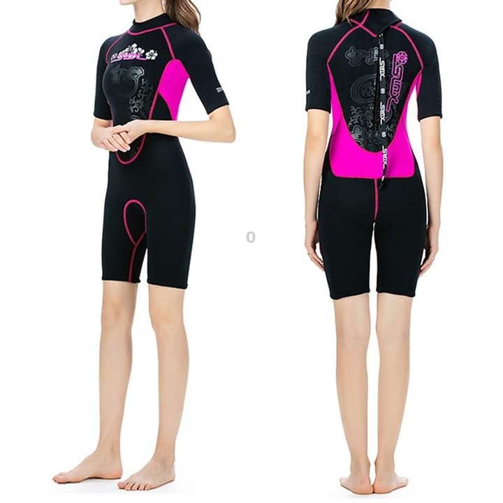 SLINX 1104 3mm Neoprene Super Elastic Wear-resistant Warm U-splicing Wet Short-sleeved One-piece Wetsuit for Women, Size: XS