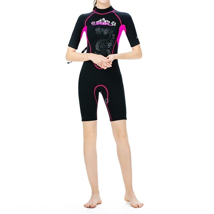 SLINX 1104 3mm Neoprene Super Elastic Wear-resistant Warm U-splicing Wet Short-sleeved One-piece Wetsuit for Women, Size: S