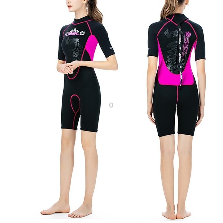 SLINX 1104 3mm Neoprene Super Elastic Wear-resistant Warm U-splicing Wet Short-sleeved One-piece Wetsuit for Women, Size: S