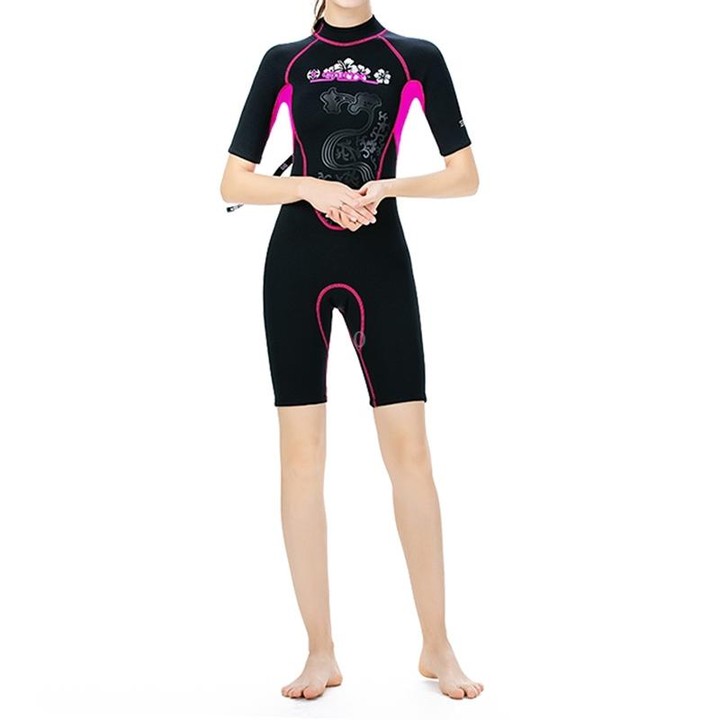 SLINX 1104 3mm Neoprene Super Elastic Wear-resistant Warm U-splicing Wet Short-sleeved One-piece Wetsuit for Women, Size: XL