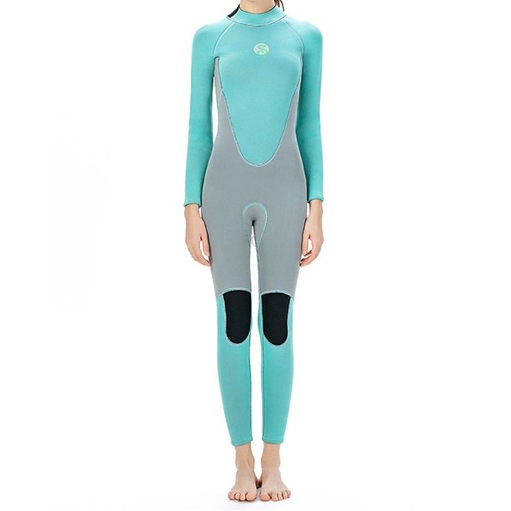 SLINX 1710 3mm Neoprene Super Elastic Wear-resistant Warm Contrast Long-sleeved One-piece Diving Wetsuit for Women, Size: S