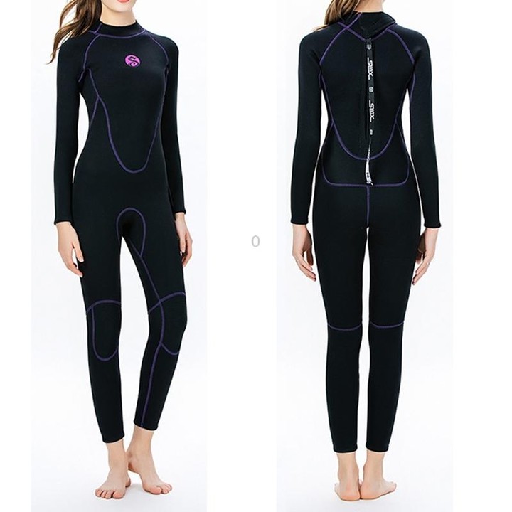 SLINX 1714 3mm Neoprene Super Elastic Warm Long-sleeved Full Body One-piece Wetsuit for Women, Size: S