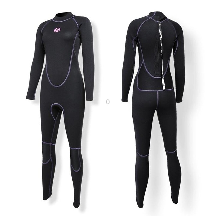 SLINX 1714 3mm Neoprene Super Elastic Warm Long-sleeved Full Body One-piece Wetsuit for Women, Size: S