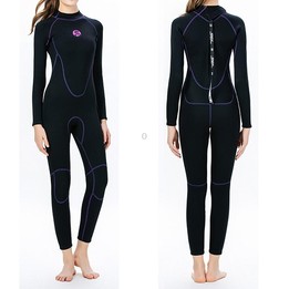 SLINX 1714 3mm Neoprene Super Elastic Warm Long-sleeved Full Body One-piece Wetsuit for Women, Size: S
