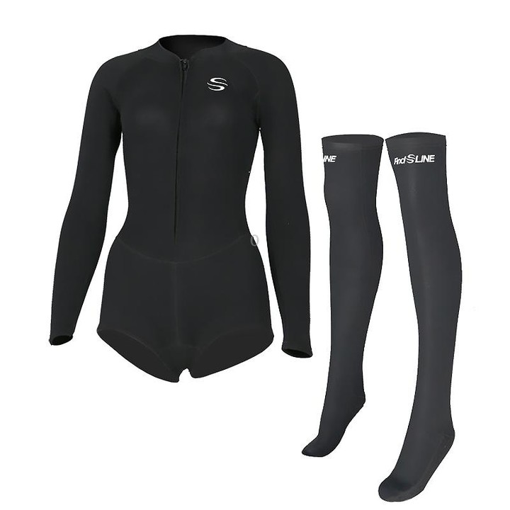 SLINX 1832 2 in 1 2mm Neoprene Super Elastic Warm One-piece Bikini Quick-drying Wetsuit for Women, with Warm Diving Stocking, Si