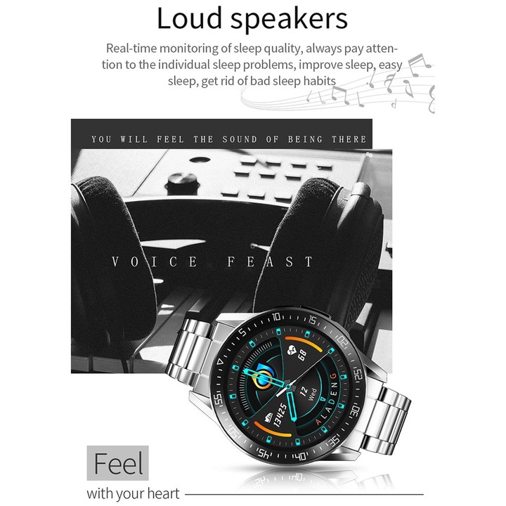 G3 1.3 inch Full-fit Round Screen Smart Watch, Support Sleep Monitor / Heart Rate Monitor / Temperature Monitoring(Black)