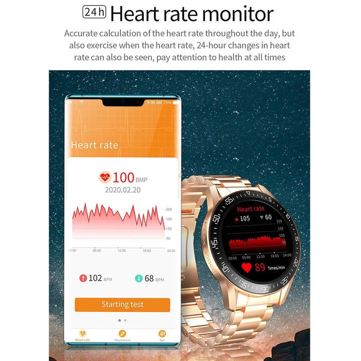 G3 1.3 inch Full-fit Round Screen Smart Watch, Support Sleep Monitor / Heart Rate Monitor / Temperature Monitoring(Black)