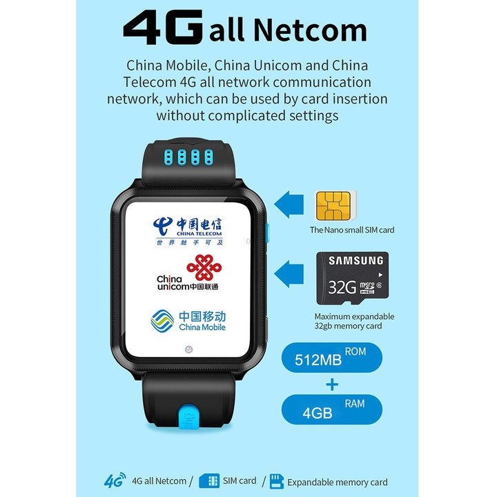 H1 1.54 inch Full-fit Screen Dual Cameras Smart Phone Watch, Support SIM Card / GPS Tracking / Real-time Trajectory / Temperatur