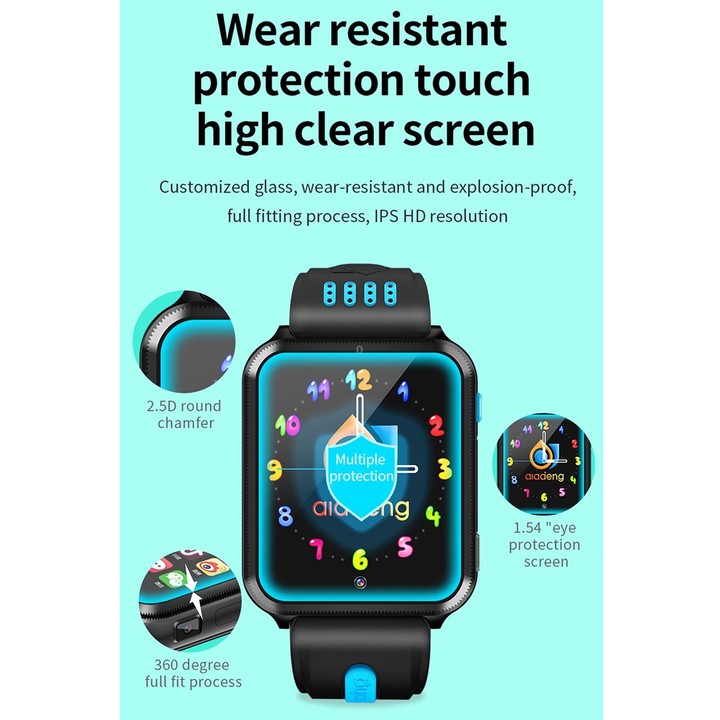 H1 1.54 inch Full-fit Screen Dual Cameras Smart Phone Watch, Support SIM Card / GPS Tracking / Real-time Trajectory / Temperatur
