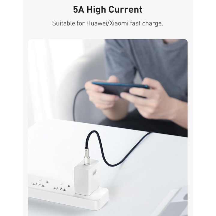 Baseus CATJK-C02 Cafule Series 100W Type-C / USB-C to Type-C / USB-C Metal Charging Data Cable, Length:1m(White)