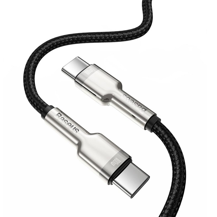 Baseus CATJK-D01 Cafule Series 100W Type-C / USB-C to Type-C / USB-C Metal Charging Data Cable, Length:2m(Black)