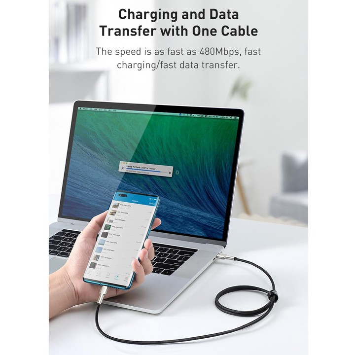 Baseus CATJK-D02 Cafule Series 100W Type-C / USB-C to Type-C / USB-C Metal Charging Data Cable, Length:2m(White)