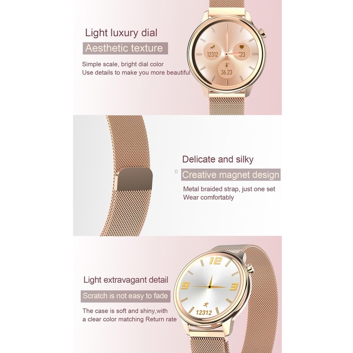 F80 1.3 inch TFT Color Screen IP68 Waterproof Women Smart Watch, Support Body Temperature Monitor / Blood Pressure Monitor / Men