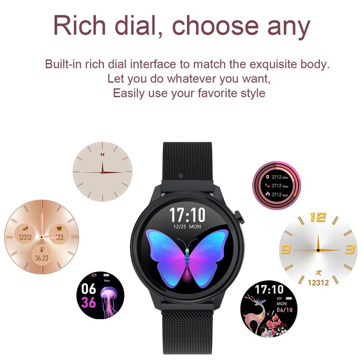 F80 1.3 inch TFT Color Screen IP68 Waterproof Women Smart Watch, Support Body Temperature Monitor / Blood Pressure Monitor / Men