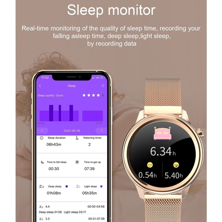 F80 1.3 inch TFT Color Screen IP68 Waterproof Women Smart Watch, Support Body Temperature Monitor / Blood Pressure Monitor / Men