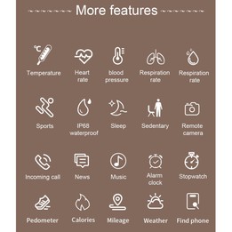 F80 1.3 inch TFT Color Screen IP68 Waterproof Women Smart Watch, Support Body Temperature Monitor / Blood Pressure Monitor / Men