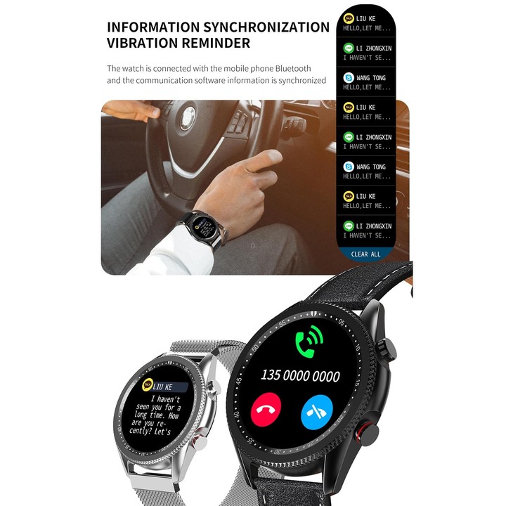 M98 1.28 inch IPS Color Screen IP67 Waterproof Smart Watch, Support Sleep Monitor / Heart Rate Monitor / Bluetooth Call, Style:L
