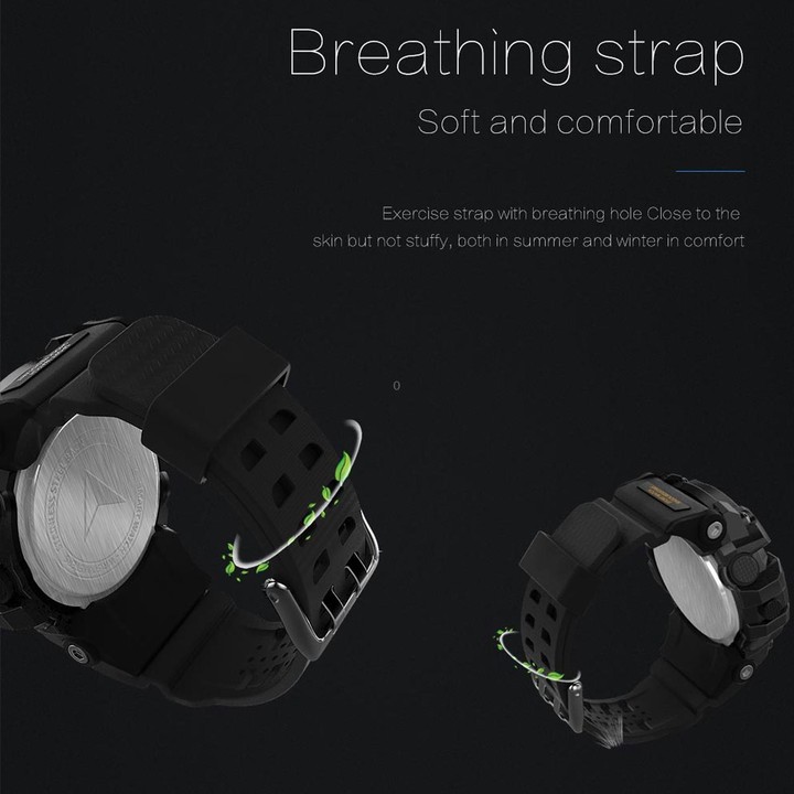 Lokmat MK16 LCD Screen 50m Waterproof Smart Watch, Support Information Reminder / Remote Camera / Walking Motion Monitor(Black)