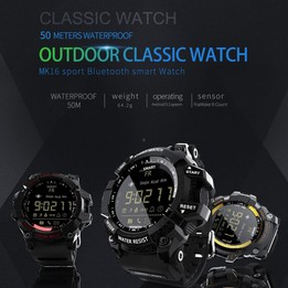 Lokmat MK16 LCD Screen 50m Waterproof Smart Watch, Support Information Reminder / Remote Camera / Walking Motion Monitor(Gold)