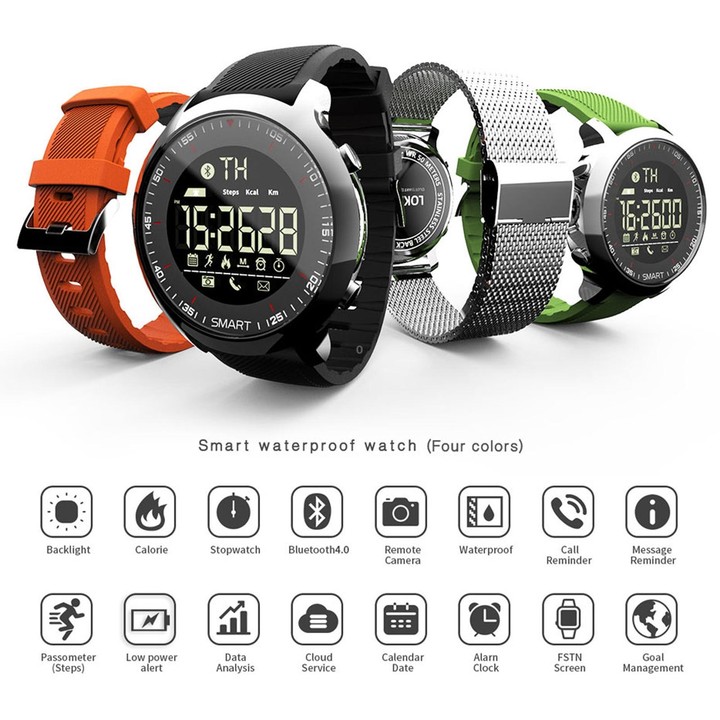 Lokmat MK18 1.1 inch Circle Screen IP68 Waterproof Smart Watch, Support Information Reminder / Remote Camera / Walking Motion Mo