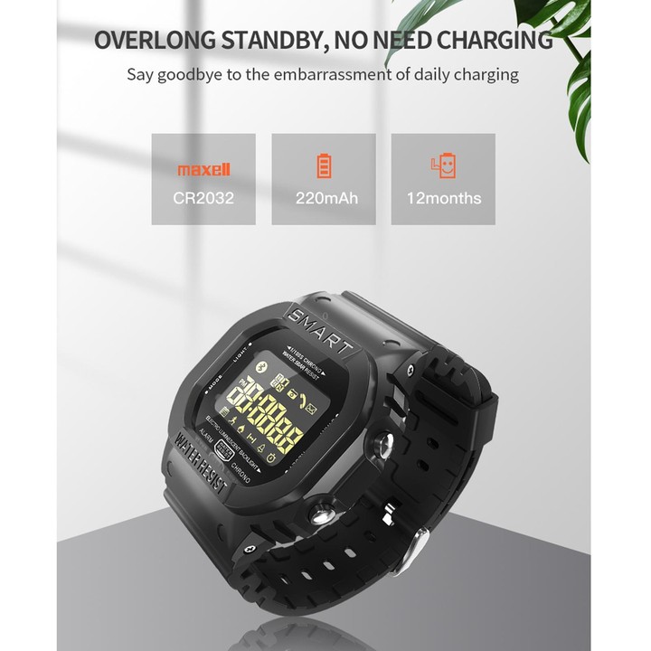 Lokmat MK22 1.21 inch FSTN LCD Screen 50m Waterproof Smart Watch, Support Information Reminder / Remote Camera / Sport Record(Or