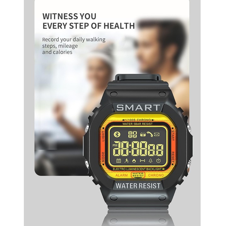 Lokmat MK22 1.21 inch FSTN LCD Screen 50m Waterproof Smart Watch, Support Information Reminder / Remote Camera / Sport Record(Or