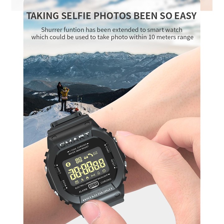 Lokmat MK22 1.21 inch FSTN LCD Screen 50m Waterproof Smart Watch, Support Information Reminder / Remote Camera / Sport Record(Or