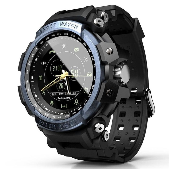 Lokmat MK28 1.4 inch FSTN Screen IP68 Waterproof Smart Watch, Support Information Reminder / Remote Camera / Sport Record(Blue)