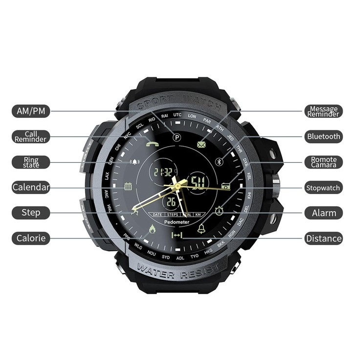 Lokmat MK28 1.4 inch FSTN Screen IP68 Waterproof Smart Watch, Support Information Reminder / Remote Camera / Sport Record(Green)