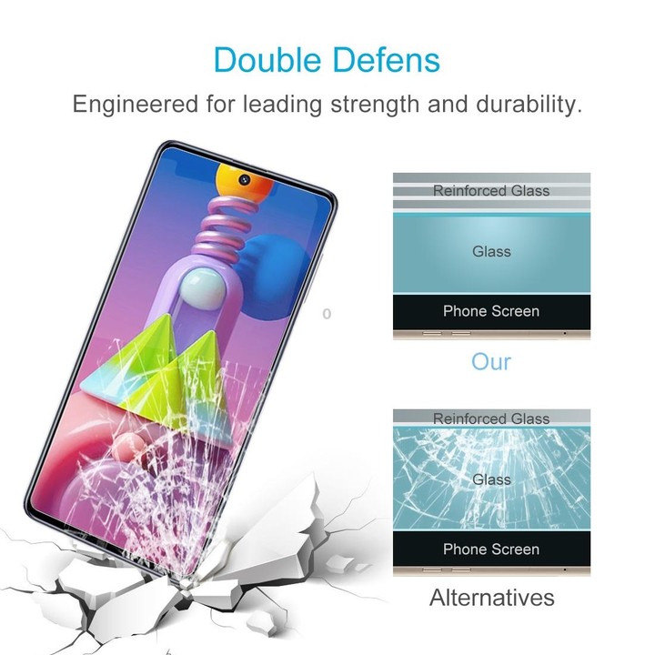 For Samsung Galaxy M51 50 PCS 0.26mm 9H 2.5D Tempered Glass Film