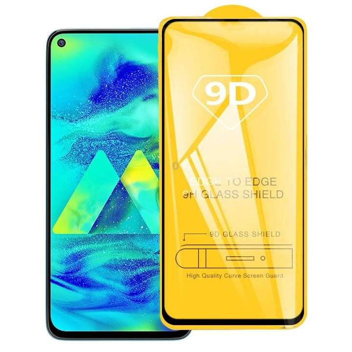 For Samsung Galaxy M40 9D Full Glue Full Screen Tempered Glass Film