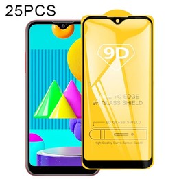 For Samsung Galaxy M01 25 PCS 9D Full Glue Full Screen Tempered Glass Film