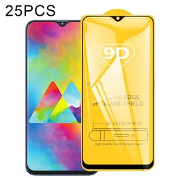 For Samsung Galaxy M20 25 PCS 9D Full Glue Full Screen Tempered Glass Film