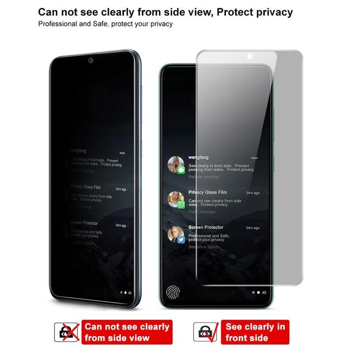 For Samsung Galaxy A52 4G / 5G IMAK HD Anti-spy Tempered Glass Protective Film